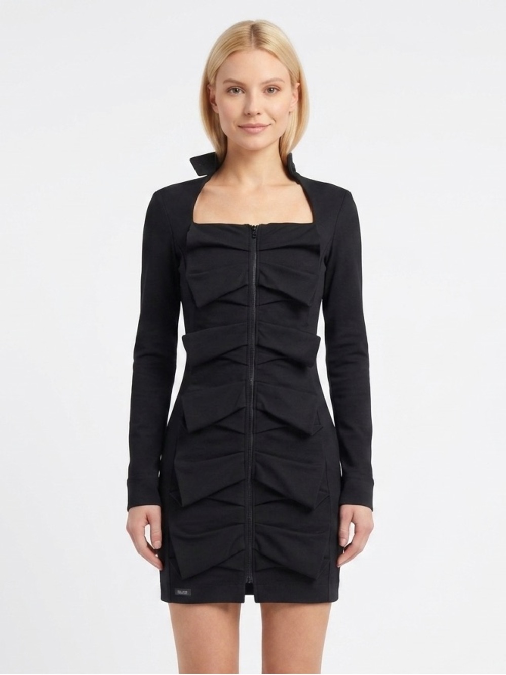 Mary C Ruffle Bodycon Gothic 
Dress Made In Italy